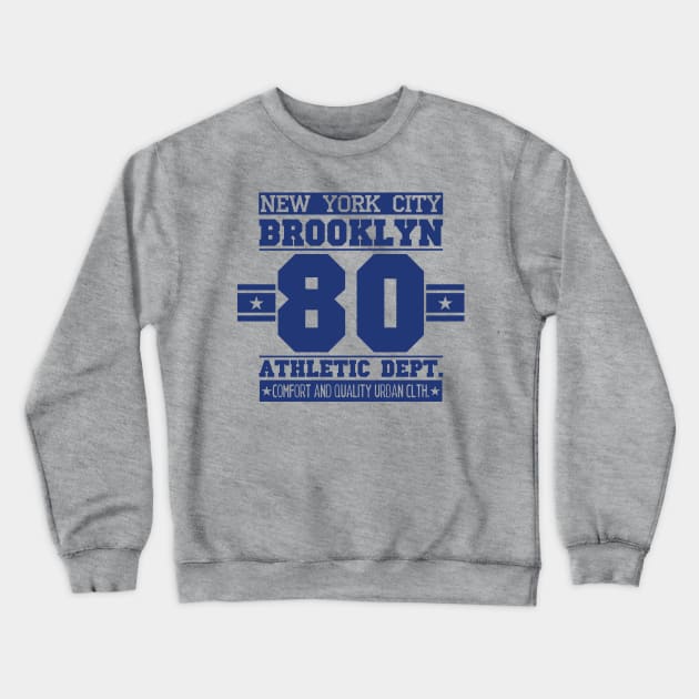 New York, Brooklyn, 80, athletic, sport Crewneck Sweatshirt by lakokakr